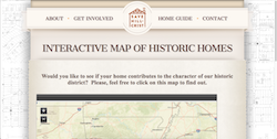 A screenshot of the Save Hillcrest! Get Interactive Map Page